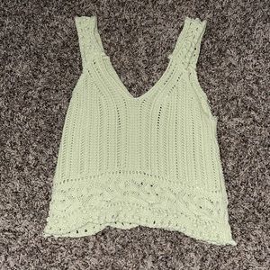 Green knitted tank size medium